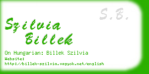 szilvia billek business card